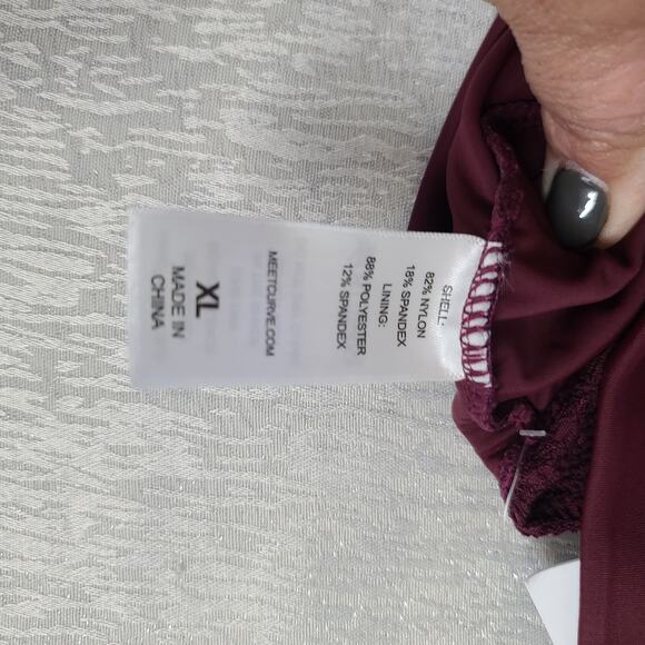 Meet Curve Swim crochet tankini top underwire lined maroon NWT size XL Maroon - Picture 8 of 10
